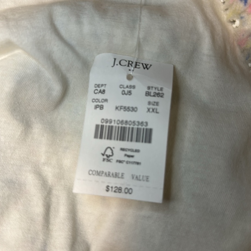 J Crew Sherpa Jacket Off White & Pastel Confetti - Picture 10 of 10